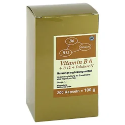 Diamant Natuur Vitamin B6 + B12 + Folsäure N Kapseln, 200 St- Vitamin B6 (Pyridoxin)|Vitamin B Komplex