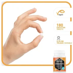 Vitamaze Vitamin B12 (Cobalamin)-Vitamin B12 1.000 µg hochdosiert vegan Tabletten, 180 St