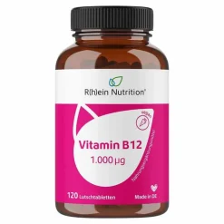 R(h)ein Nutrition Vitamin B12 1.000 µg Lutschtabletten vegan, 120 St- Vitamin B12 (Cobalamin)