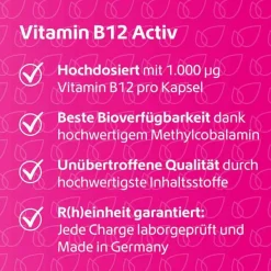 R(h)ein Nutrition Vitamin B12 Activ 1000 µg hochdosiert + vegan Kapseln , 120 St- Vitamin B12 (Cobalamin)