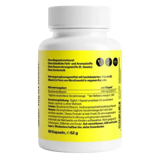 Zein Pharma Vitamin B3 Forte Niacin 500 mg Kapseln, 90 St- Vitamin B3 (Niacin)