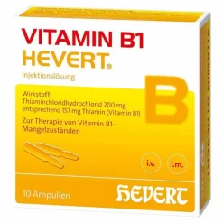 Hevert Vitamin B1 Ampullen, 10X2 ml- Vitamin B1 (Thiamin)