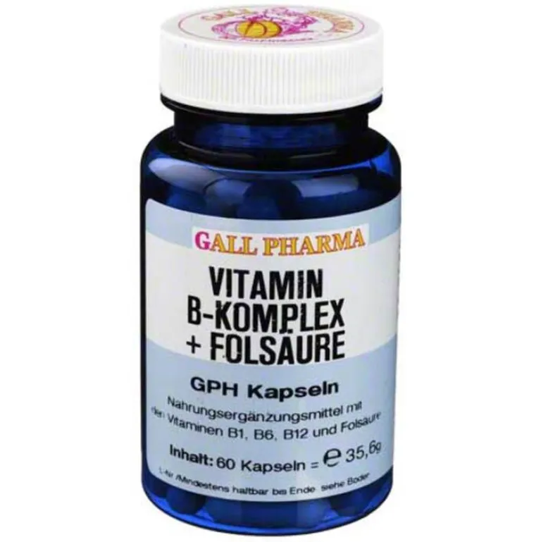 Hecht Pharma Vitamin B Komplex + Folsäure GPH Kapseln, 60 St- Vitamin B Komplex