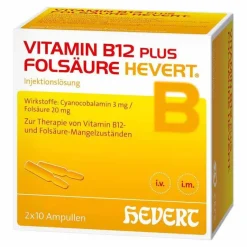 Hevert Vitamin B12 plus Folsäure , 2X10X2 ml- Vitamin B12 (Cobalamin)