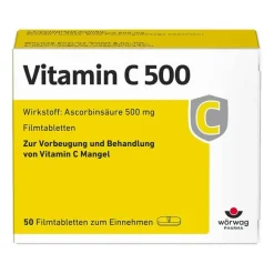 Wörwag Pharma Vitamin C 500 Filmtabletten, 50 St- Vitamin C (Ascorbinsäure)