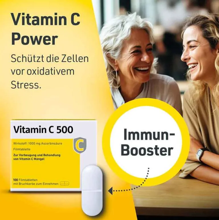 Wörwag Pharma Vitamin C 500 Filmtabletten, 20 St- Vitamin C (Ascorbinsäure)