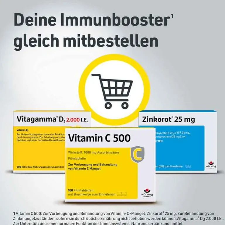 Wörwag Pharma Vitamin C 500 Filmtabletten, 20 St- Vitamin C (Ascorbinsäure)