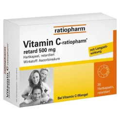 Ratiopharm Vitamin C (Ascorbinsäure)-Vitamin C-® retard 500 mg Kapseln, 30 St
