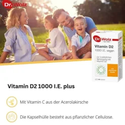 Dr. Wolz Vitamin D (Colecalciferol)-Vitamin D2 1000 I.E. vegan Kapseln, 60 St
