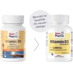 Zein Pharma Vitamin D (Colecalciferol)-Vitamin D3 5.000 I.E. Wochendepot Kapseln, 90 St