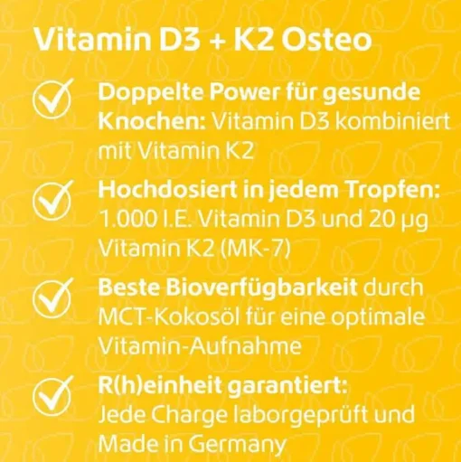 Vitamin D3 + K2 Osteo Tropfen, 30 ml^R(h)ein Nutrition Online