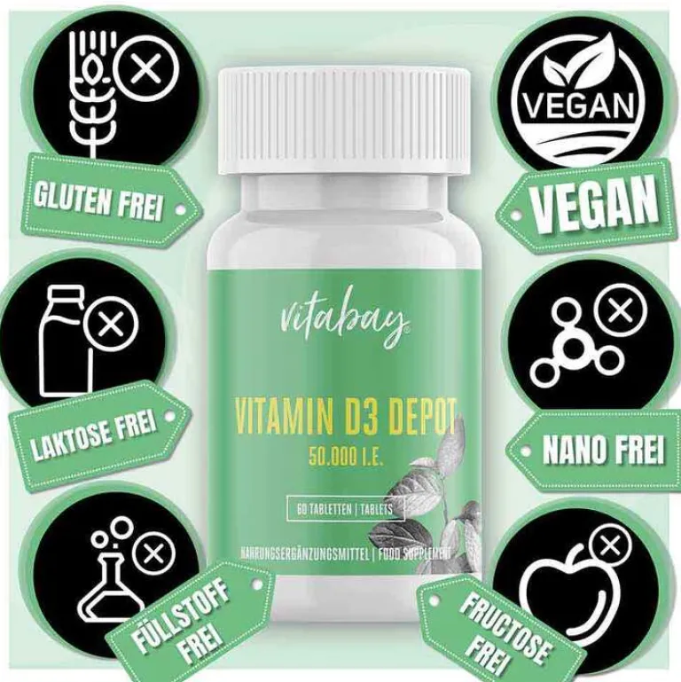 Vitamin D3 Depot 50.000 I.E. Cholecalciferol Tabletten , 60 St^Vitabay