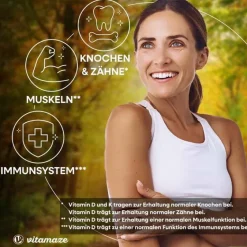 Vitamaze Vitamin D3 K2 2000 I.E. / 100 µg hochdosiert Tabletten , 240 St- Vitamin K|Vitamin D (Colecalciferol)
