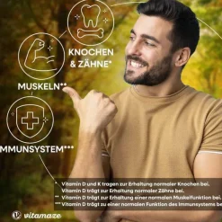 Vitamaze Vitamin D3 K2 1000 I.E. / 10 µg Tropfen hochdosiert, 50 ml- Vitamin D (Colecalciferol)