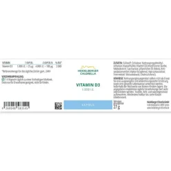 Heidelberger Chlorella Vitamin D (Colecalciferol)-Vitamin D3 Kapseln, 60 St