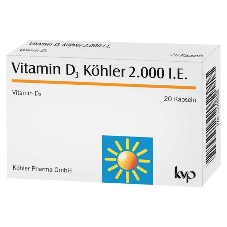 Köhler Vitamin D (Colecalciferol)-Vitamin D3 2000 IE Kapseln, 20 St