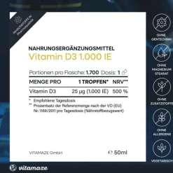 Vitamin D3 Tropfen 1.000 I.E., 50 ml^Vitamaze New