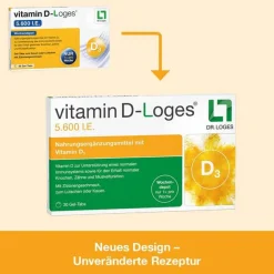 Dr. Loges Vitamin D (Colecalciferol)-Vitamin D-Loges 5.600 I.E. Kautabletten, 60 St