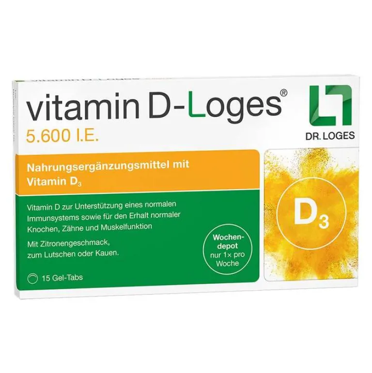 Dr. Loges Vitamin D (Colecalciferol)-Vitamin D-Loges 5.600 I.E. Kautabletten, 15 St