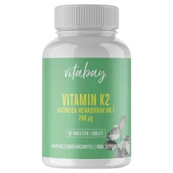 Vitamin K2 200 µg MK-7 vegan hochdosiert Tabletten, 90 St^Vitabay Best