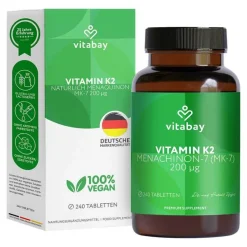 Vitabay Vitamin K-Vitamin K2 200 µg MK-7 vegan Tabletten, 240 St