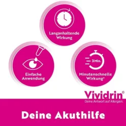 Vividrin Augentropfen Allergie|Allergie Medikamente-® Azelastin Augentropfen Akuthilfe bei Heuschnupfen und Allergien, 6 ml