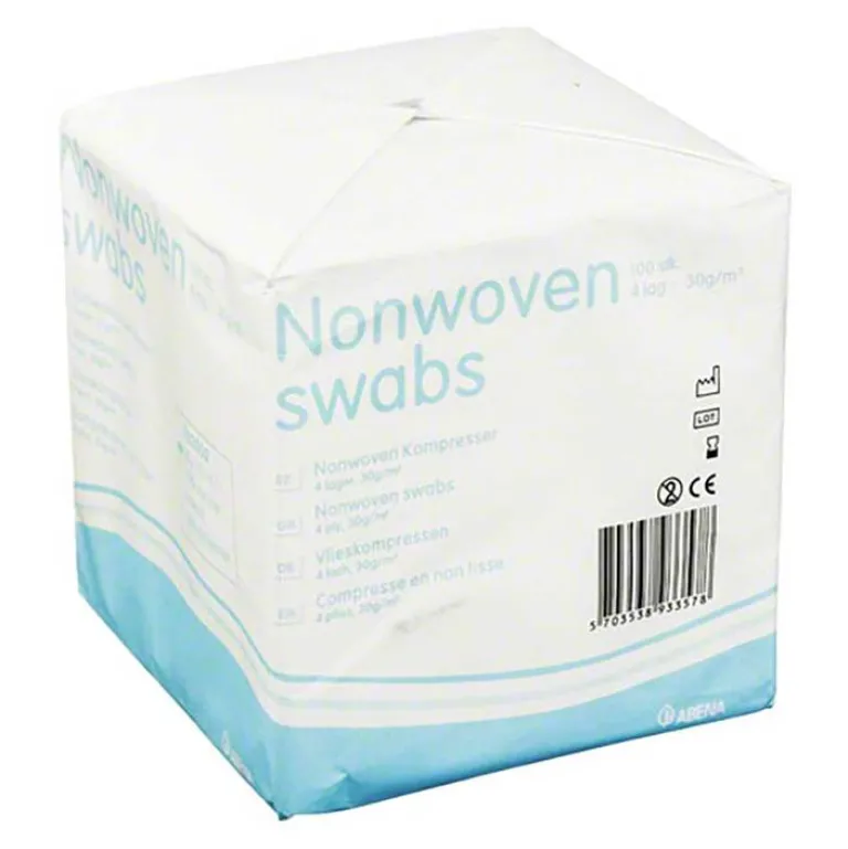 Abena Vlieskompressen 10x10 cm unsteril 4lagig, 100 St- Sterile Kompressen