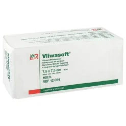 Vliwasoft Sterile Kompressen-Vlieskompressen 7,5x7,5cm 6-lagig unsteril, 100 St