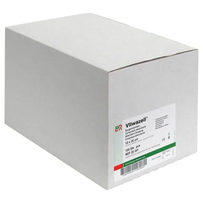 Vliwazell Kompressen 10x20cm, 100 St- Sterile Kompressen