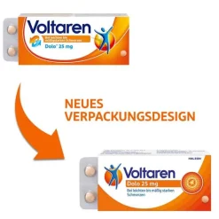 Voltaren Diclofenac-Dolo 25mg Tabletten, Schmerztabletten gegen Rückenschmerzen, 10 St