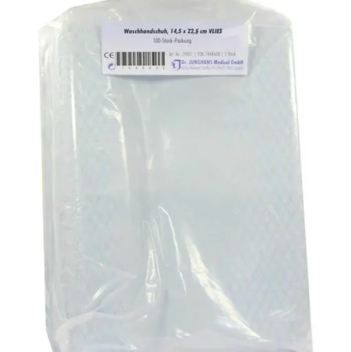 Dr. Junghans Waschhandschuh-Waschhandschuhe Vlies 14,5x2, 100 St