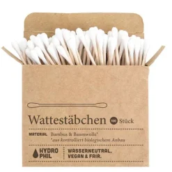 Wattestäbchen aus Bambus & Bio-Baumwolle , 100 St^Hydrophil Clearance