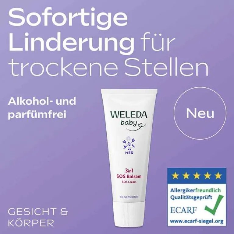 Weleda Haut- & Haarpflege|Cremes & Balsame-3in1 SOS Balsam weiße Malve, 10 ml