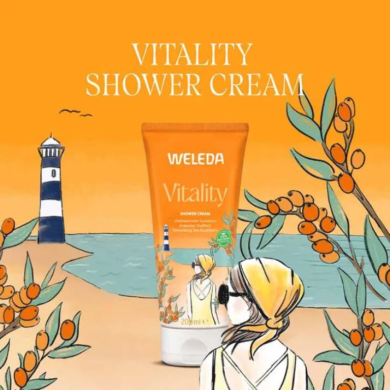Weleda Vitality Shower Cream Sanddorn, 200 ml- Duschgele|Duschen & Waschen