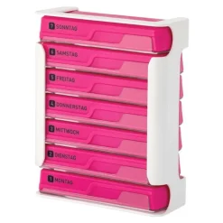 Wepa Dosierer & Zerteiler-7 Tage Compact Wochenmagazin weiß / pink, 1 St