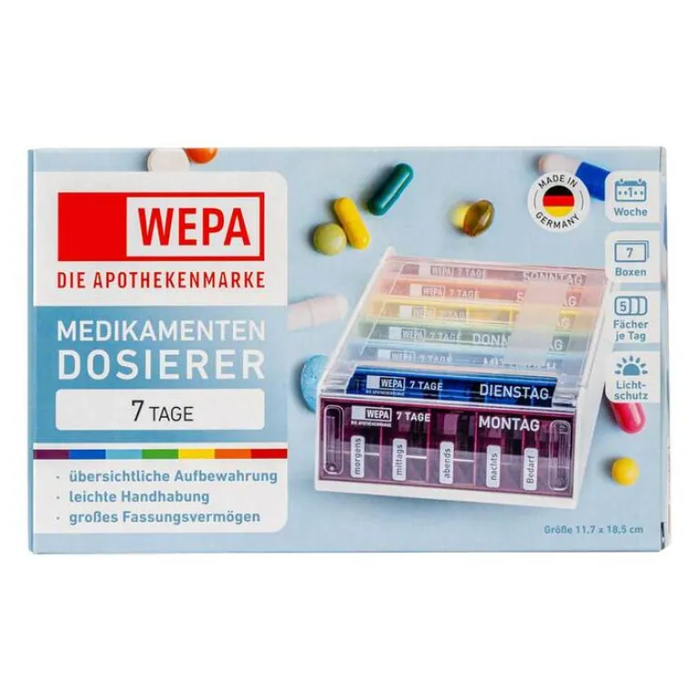 Wepa 7 Tage Wochenmagazin UV-Schutz + Regenbogen, 1 St- Dosierer & Zerteiler