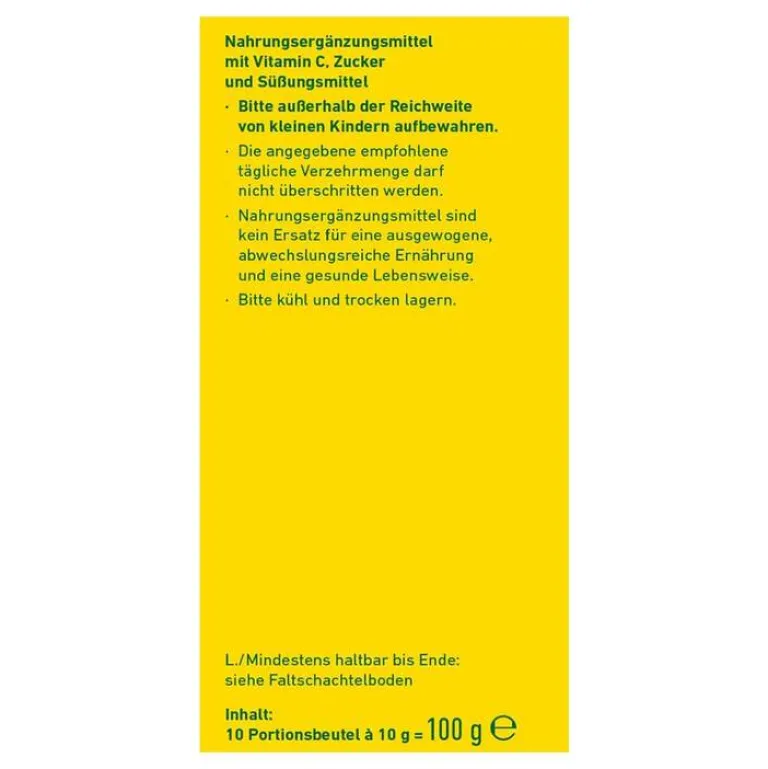 Wepa Vitamin C (Ascorbinsäure)-Ingwer + Honig + Vitamin C Pulver, 10X10 g