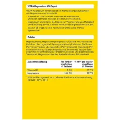 Wepa Magnesium 400 Depot + B6 Tabletten, 60 St- Vitamin B6 (Pyridoxin)|Magnesium