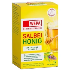 Wepa Salbei + Honig + Vitamin C + Zink Pulver, 10X10 g- Vitamin C (Ascorbinsäure)