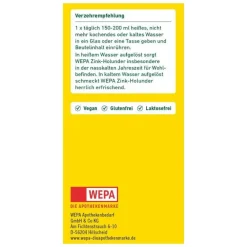 Wepa Zink Holunder + Vitamin C + Zink zuckerfrei Pulver, 10X10 g- Vitamin C (Ascorbinsäure)