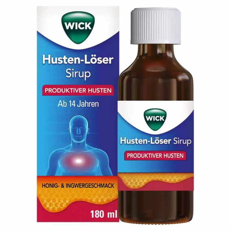 Wick Husten-Löser Sirup mit Honigaroma 200mg /15ml, 180 ml- Hustenlöser