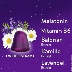 Wick Zzzquil Melatonin Tabletten-Gute Nacht Weichgummis, 2x60 St