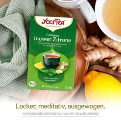Yogi Tea Yogi Tee-Grüntee Ingwer Zitrone Bio, 17X1.8 g