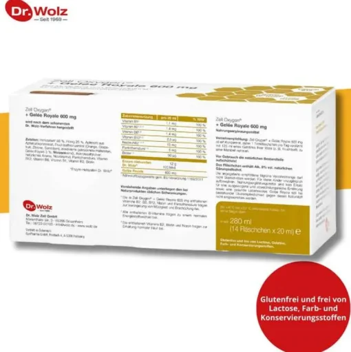 Dr. Wolz Gelee Royal-Zell Oxygen + Gelee Royale 600 mg Trinkampullen, 14X20 ml