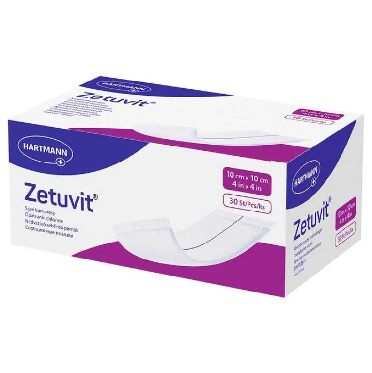 Zetuvit Saugkompresse unsteril 10x10 cm, 30 St- Sterile Kompressen