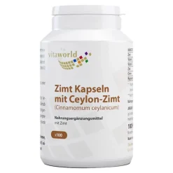 Vitaworld Zimt 500 mg + Zink + Chrom Kapseln, 100 St- Zink