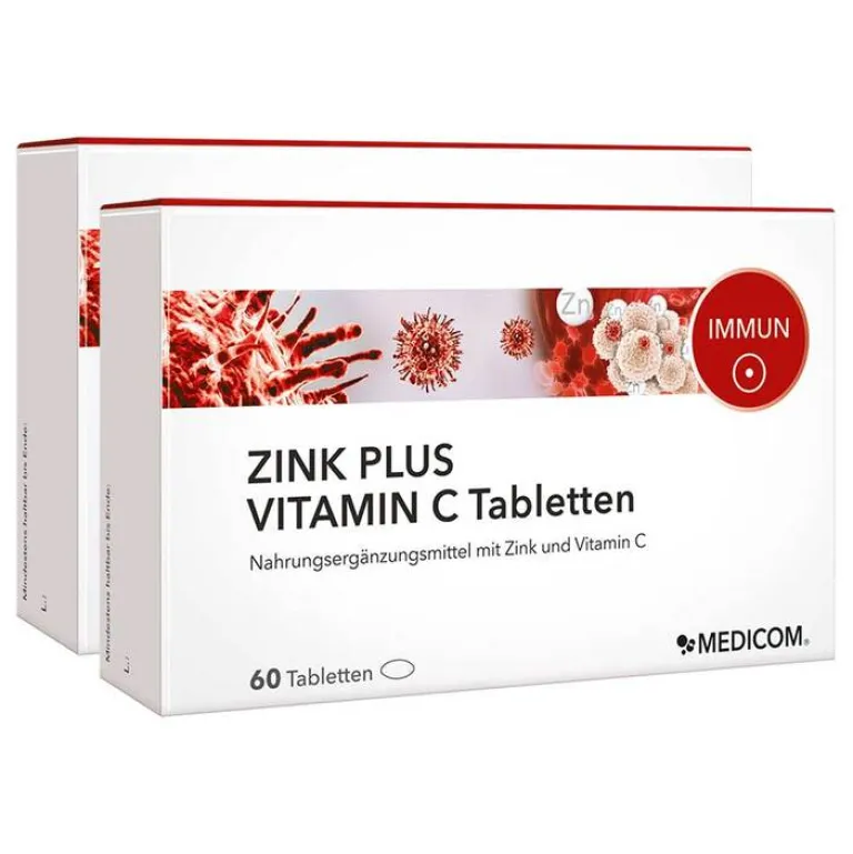 Medicom Zink-Zink Plus Vitamin C Tabletten, 2X60 St