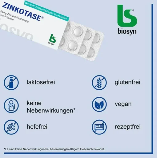 Biosyn Zink|Abwehrsteigerung-ZINKOTASE® Filmtabletten, 50 St