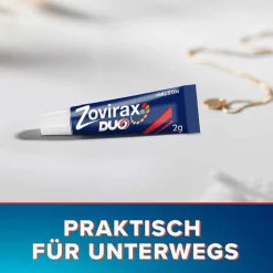 Zovirax Lippenherpes-® DUO Creme bei Lippenherpes. 5 % Aciclovir, 1 % Hydrocortison, 2 g